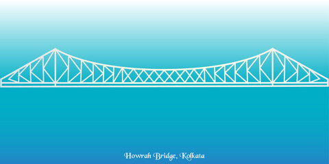 Vector illustration of Howrah bridge in Kolkata 