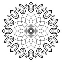 Luxury pattern mandala. Mandala coloring page. Adult Coloring Page. Mandalas art therapy and healing coloring page. Mandala  on white background. Madala art is an intricate and beautiful artform used 