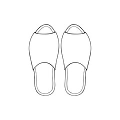Pair shoes. .Hand draw doodle outline sketch. Vector illustration.