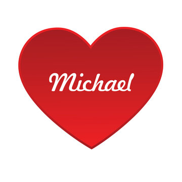 red heart with the name michael