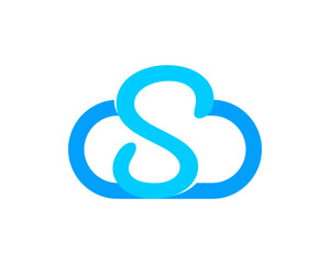 S Letter in cloud line logo