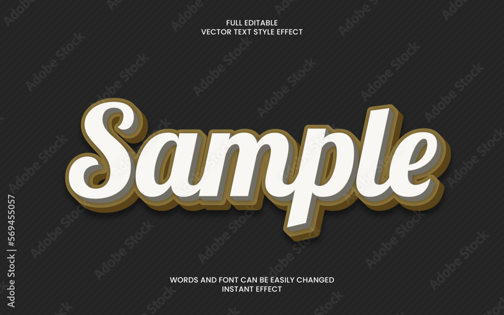 Wall mural sample text effect