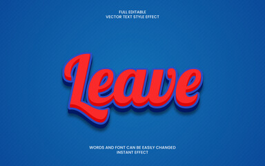 Leave Text Effect 