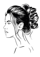 young woman with messy hairstyle