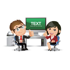 People Set - Business - Business people discuss at computer