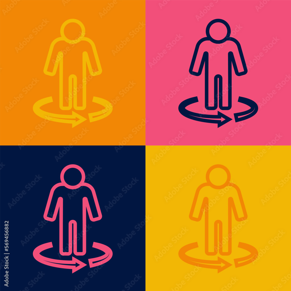 Poster pop art line 3d modeling icon isolated on color background. augmented reality or virtual reality. ve