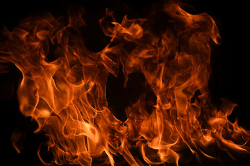 Blaze burning fire flame on art texture background.