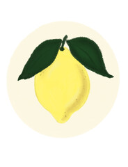 Lemon watercolor doodle