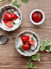 strawberries and yogurt 