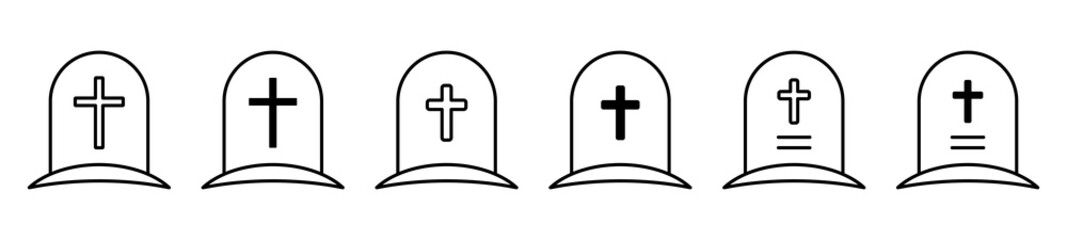 Tombstone icon. Rip grave icon vector. Stock vector illustration.