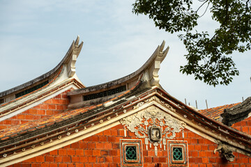 Historical red brick houses in South Fujian, China