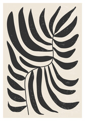 Matisse inspired contemporary collage botanical minimalist wall art poster