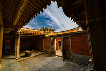 interior of south Fujian historical houses with open yard. 