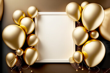Fototapeta na wymiar golden and bright birthday theme Generative Ai