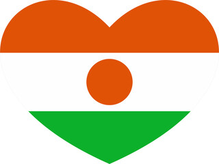 Niger flag heart shape 70