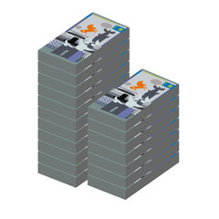 Kazakh Tenge Vector Illustration. Kazakhstan money set bundle banknotes. Paper money 20000 KZT. Flat style. Isolated on white background. Simple minimal design.