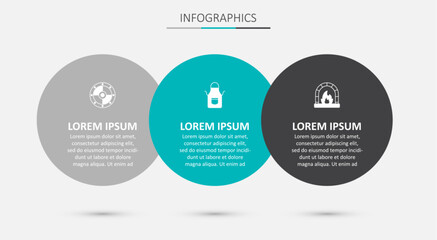 Set Blacksmith apron, Round shield and oven. Business infographic template. Vector