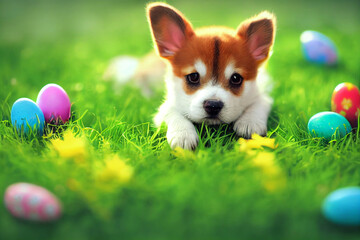 chihuahua puppy playing on grass