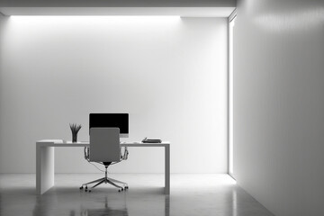 Minimalist clean isolated white Office Generative Ai
