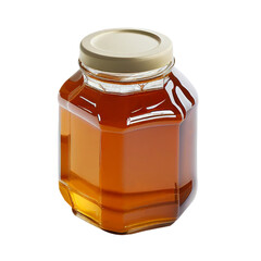 honey bottle with lid isolated on transparent background cutout