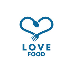 love food icon symbol for cafe, restaurant, cooking business. Modern linear catering label