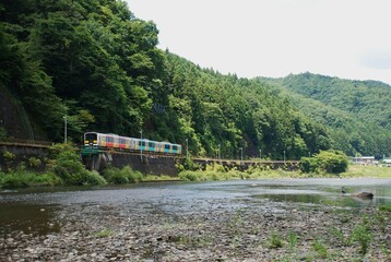 Japanese scenery with train