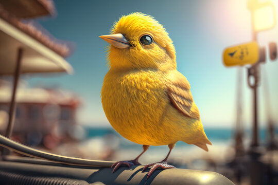 Gros plan sur un b&eacute;b&eacute; canari &raquo; IA g&eacute;n&eacute;rative