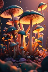mushrooms in the forest