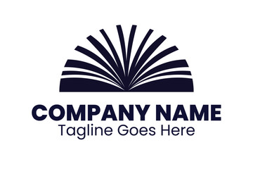 Modern Open Book Pages Creative Logo Design Template Idea