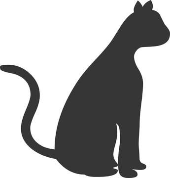 Black cat silhouette design transparent background