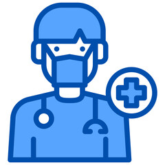 Mask blue outline icon
