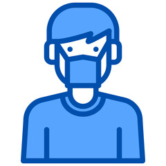 Mask blue outline icon