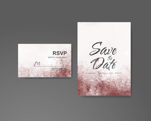Wedding invitation with abstract watercolor background