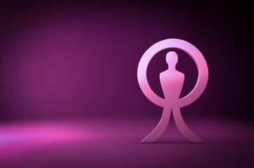 Female symbol, feminism, women are right, purple abstract background. Generative AI