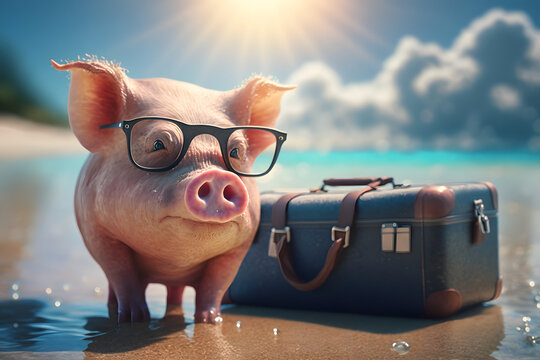 Portrait d'un cohon en vacances &agrave; la mer &raquo; IA g&eacute;n&eacute;rative