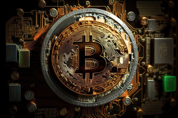 Fototapeta premium お金 仮想通貨 暗号資産 AI generated