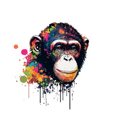 colorful gorilla pop art vector illustration