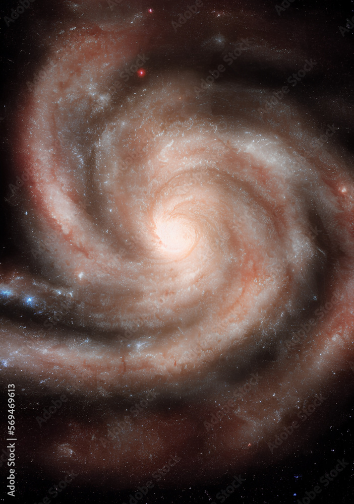 Wall mural a spiral galaxy in outer space. view from space. generative artificial intelligence