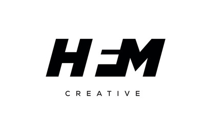 HFM letters negative space logo design. creative typography monogram vector
