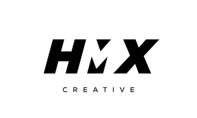 HMX letters negative space logo design. creative typography monogram vector