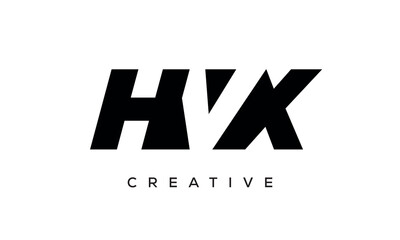 HVX letters negative space logo design. creative typography monogram vector