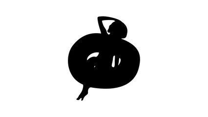 woman in an Inflatable Donut Shape Swimming Ring