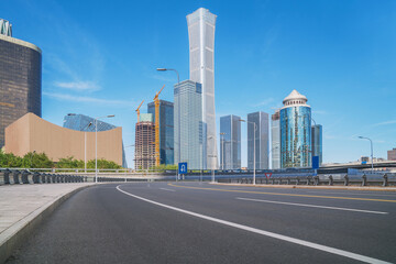 Fototapeta na wymiar Skyline and Expressway of Urban Buildings in Beijing, China On April 15, 2015