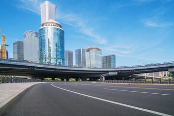 Skyline and Expressway of Urban Buildings in Beijing, China On April 15, 2015