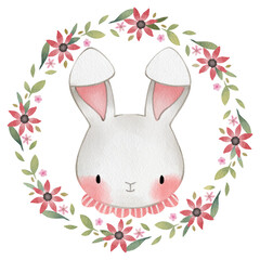 Bunny  with frame on a florals so cute