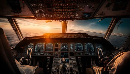airplane cockpit, generative ai
