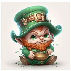 Leprechaun in Saint Patrick's day created with generative AI