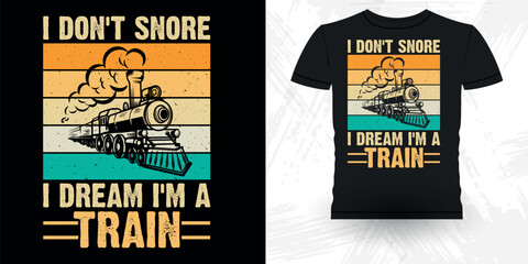 Train Station Retro Vintage Train T-shirt Design