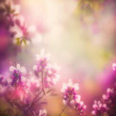 Plakat Colorful spring garden background. Created by generative AI.