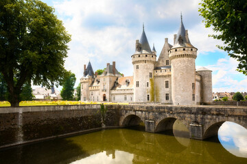 Fototapeta na wymiar The Fairytale Castle of Sully-sur-Loire in the Loire Valley, France